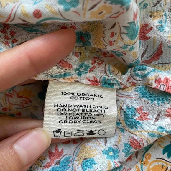 Doen Emmaretta Dress Floral Sz M Organic Cotton Sustainable Cottagecore Peasant - Picture 7 of 9